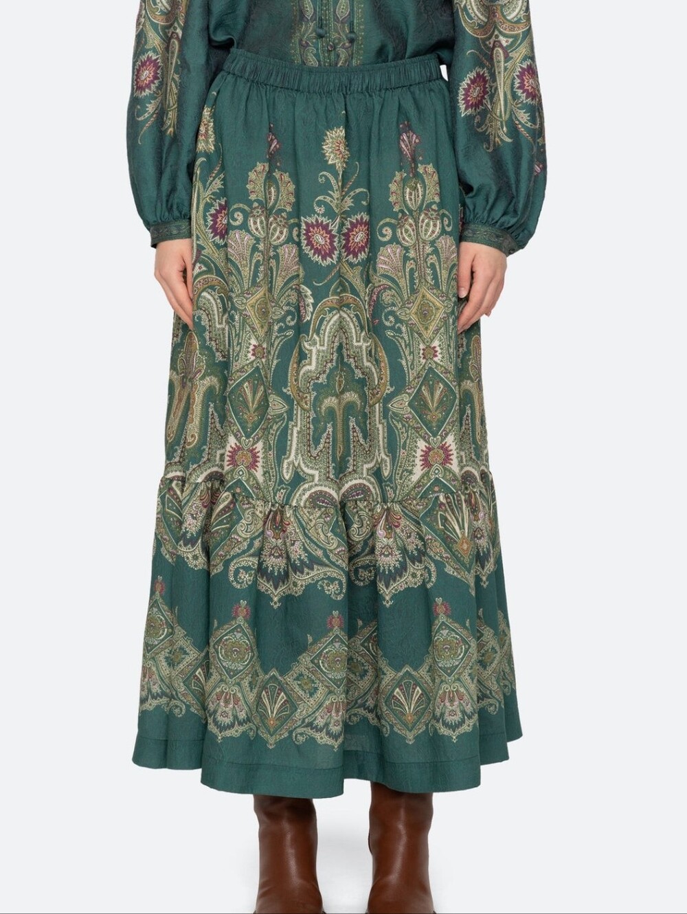 Sea NY Hyacinth Print Midi Skirt